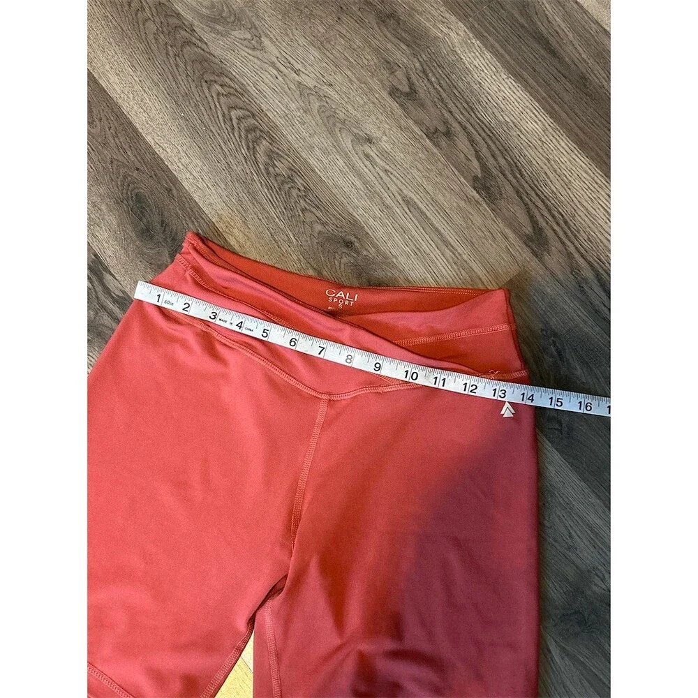 Cali Sport Women's High Rise Biker Shorts Orange Size S Stretch Athleisure